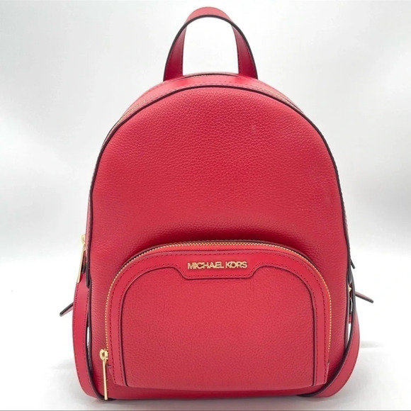 Michael Kors Medium Jaycee Backpack Red - Picture 3 of 11